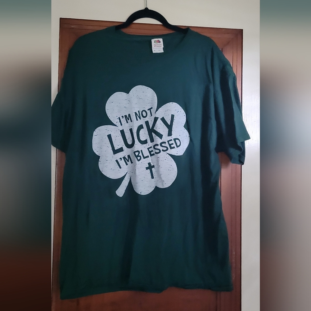 Green Graphic T-Shirt with Shamrock Design #16